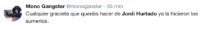 Tweet relacionado con Jordi Hurtado