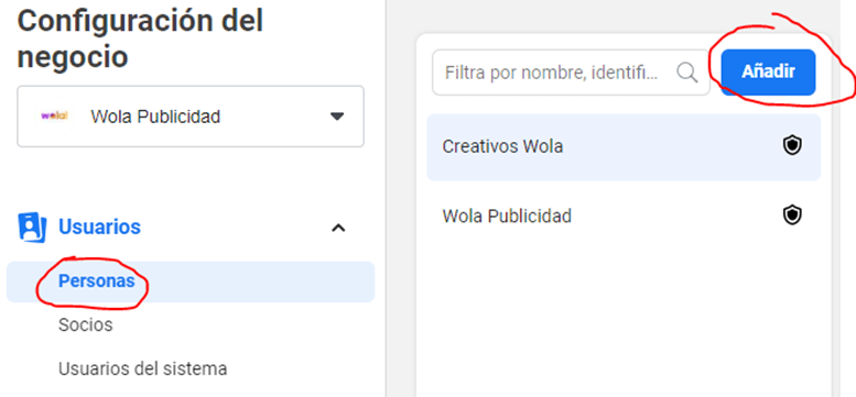Configuración de Facebook