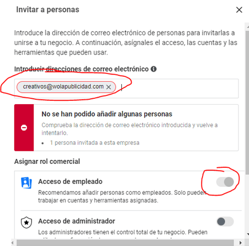 Configuración de facebook