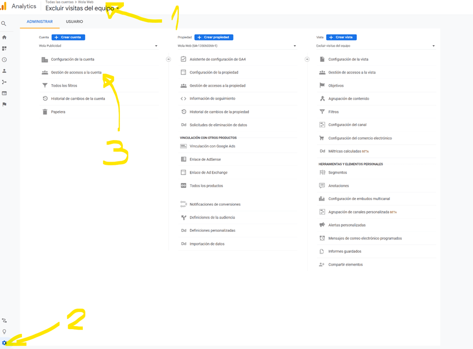 Excluir visitas al equipo