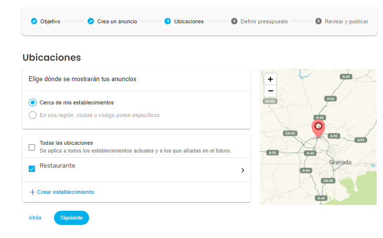Ubicaciones, Elige donde se mostrarán tus anuncios. Ubicaciones, Elige donde se mostrarán tus anuncios.