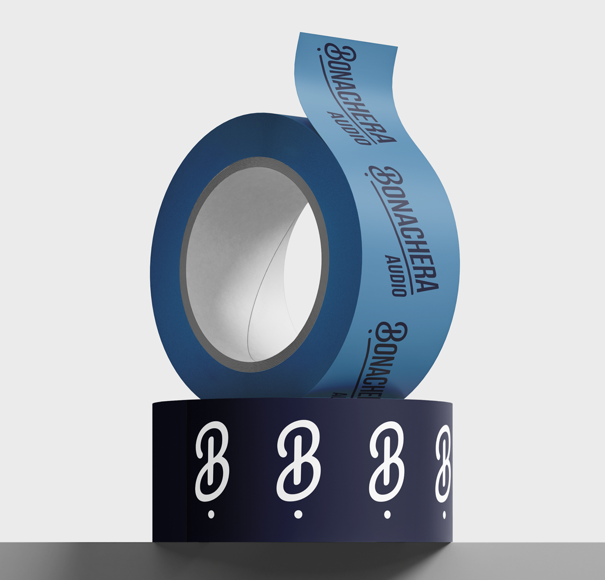 imagen del logo B, de Bonachera audio, promocionando la marca de una manera muy elegante